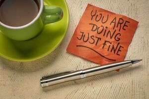 you are doing just fine reminder note photo
