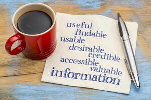inforamtion and user experience concept photo