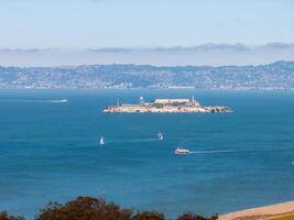 Aerial View of Alcatraz Island and San Francisco Cityscape photo