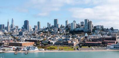 Aerial View of San Francisco Skyline with Iconic Skyscrapers photo