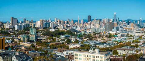 Panoramic View of San Francisco Skyline with Iconic Landmarks photo