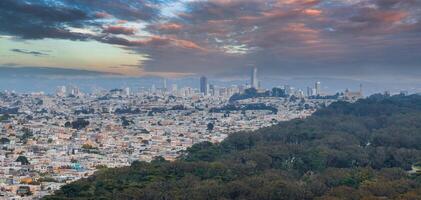 Aerial View of San Francisco Skyline with Notable Landmarks photo