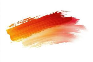 A dynamic display of bold brush strokes showcases a vibrant gradient transitioning from bright red to warm yellow against a smooth white backdrop. photo