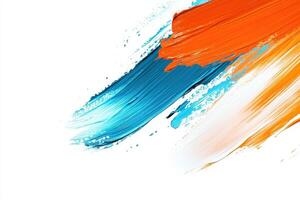 Vibrant blue, orange, and white paint lines dance across a pristine surface, showcasing creativity and inviting viewers to explore the dynamic interplay of color. photo