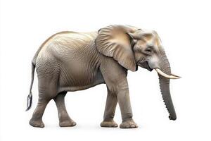 The majestic elephant stands alone, showcasing its impressive size and features. Its strong trunk and large ears highlight the beauty of this magnificent creature. photo