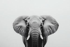 A majestic elephant stands alone, showcasing its powerful presence against a minimalist backdrop, evoking a sense of tranquility and strength in nature. photo