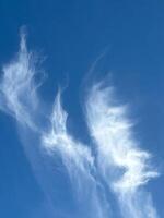 The pattern of cloud in blue sky in background photo