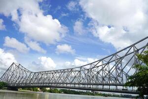 Beautiful view of Howrah Bridge from Mullick Ghat Flower market photo