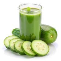 Cucumber Juice isolated on a white background photo