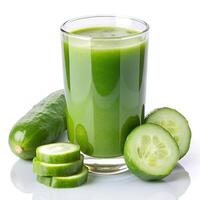 Cucumber Juice isolated on a white background photo