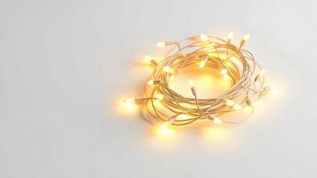 A string of lights on a white background photo