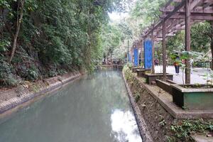 the atmosphere of the river in a tourist spot photo