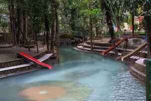 the atmosphere of the river in a tourist spot photo