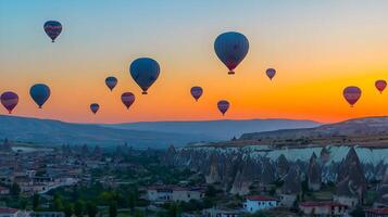 A Hot Air Balloon Adventure in Golden Horizons, view of cappadocia photo