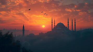 Hagia Sophia in Golden Light, A Symbol of History photo