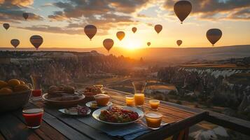 Breakfast with a View, Cappadocia's Balloon Sunrise photo