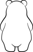 drawing of a bear from the back, black outline, no background vector