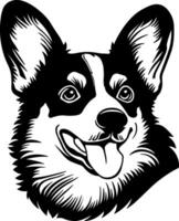 black silhouette of a dog or corgi without background vector