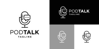 Design of podcast logo, editable EPS 10. vector