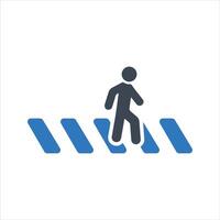 Pedestrian crossing icon. Zebra crossing icon vector