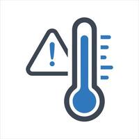 High temperature warning icon. Temperature icon vector