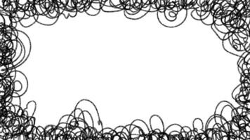A black and white drawing of a charcoal frame with a bunch of scribbles video