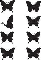 Unique Collection Of Butterfly Silhouette vector