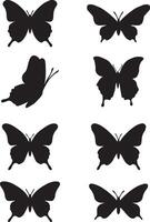 Elegant Butterfly Silhouette Set Designs vector