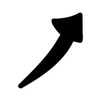Simple black arrow doodle, pointing towards top right vector