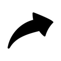 Black arrow silhouette doodle pointing up and to the right vector