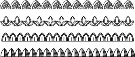 Leaf style border set design elements vector