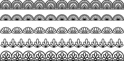 Petals style festive border set design vector