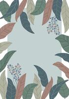Greeting card with stylized leaves. in boho style. vector