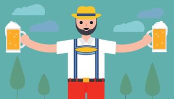 The Germany man with lederhosen vector