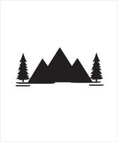 Mountain icon with tree vector