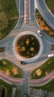 An aerial view of a circular intersection video