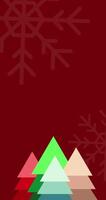Various color group of christmas tree with red background for greeting, copy space, seasonal festival video