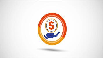 Dollar icon design, Money icon sign symbol animation, Button Design video