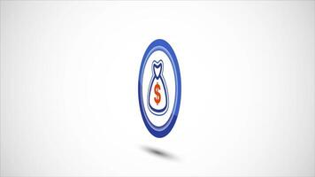 Dollar icon design, Money icon sign symbol animation, Button Design video