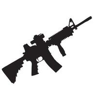 Assault rifle silhouette on a white background vector