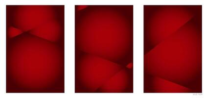 Set of Trendy Red Geometric Gradient Frames Background Illustration vector