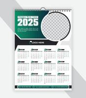 corporate business one page wall calendar 2025 design x happy new year single page wall calendar design template vector
