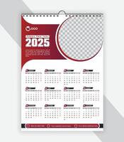 corporate business one page wall calendar 2025 design x happy new year single page wall calendar design template vector