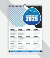 Modern calendar 2025 design template. Wall calendar 2025 year design vector