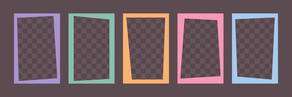 Colorful Rectangular Blank border set. Geometric framework for photo, images, text. Blank box collection vector