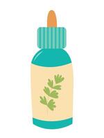Bottle with aroma oil illustration on white background vector