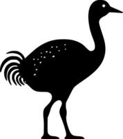 An ostrich silhouette is shown on a white background vector