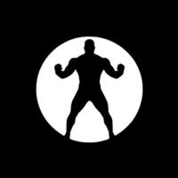 A silhouette of a man in a circle vector