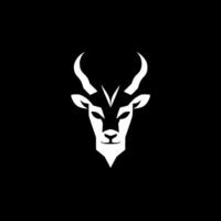 A white deer head on a black background vector