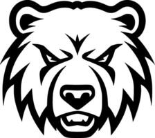 A black and white bear head with a large mouth vector